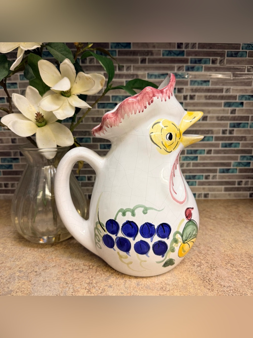 Mesa international Chicken Rooster pitcher vase
